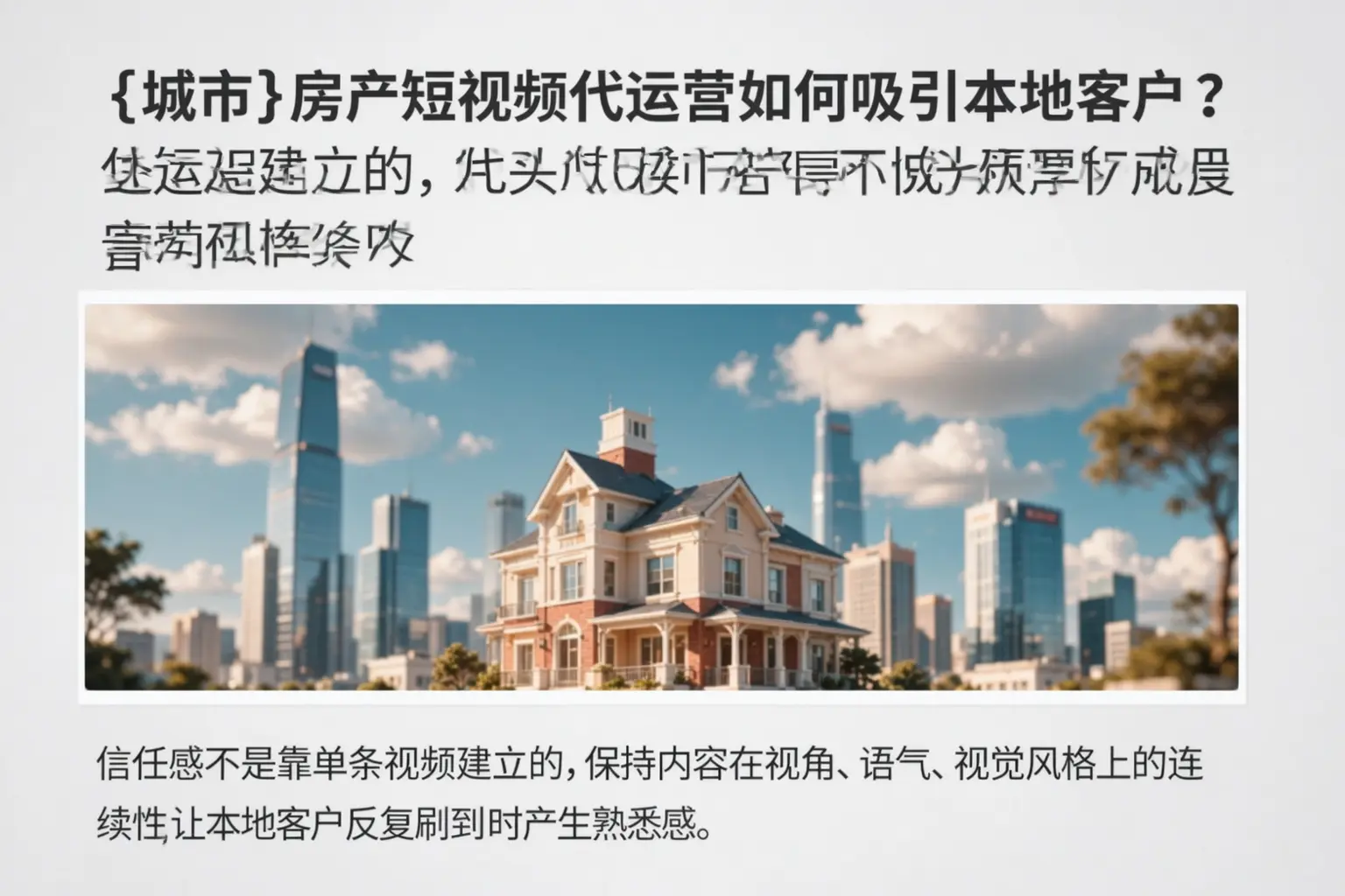 龙凤房产短视频代运营如何吸引本地客户？